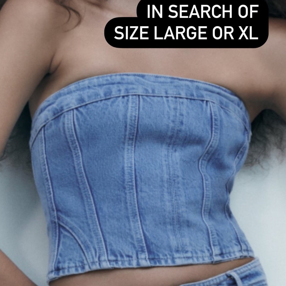 zara denim corset top